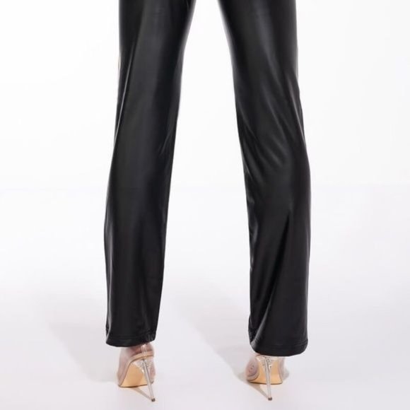 Miz Boot Cut Vegan Leather High Rise Stretch Pants 7 9 11 13 - Picture 6 of 14
